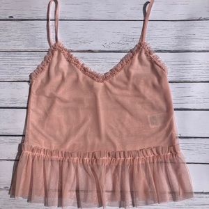 H&M pink ruffle tank top